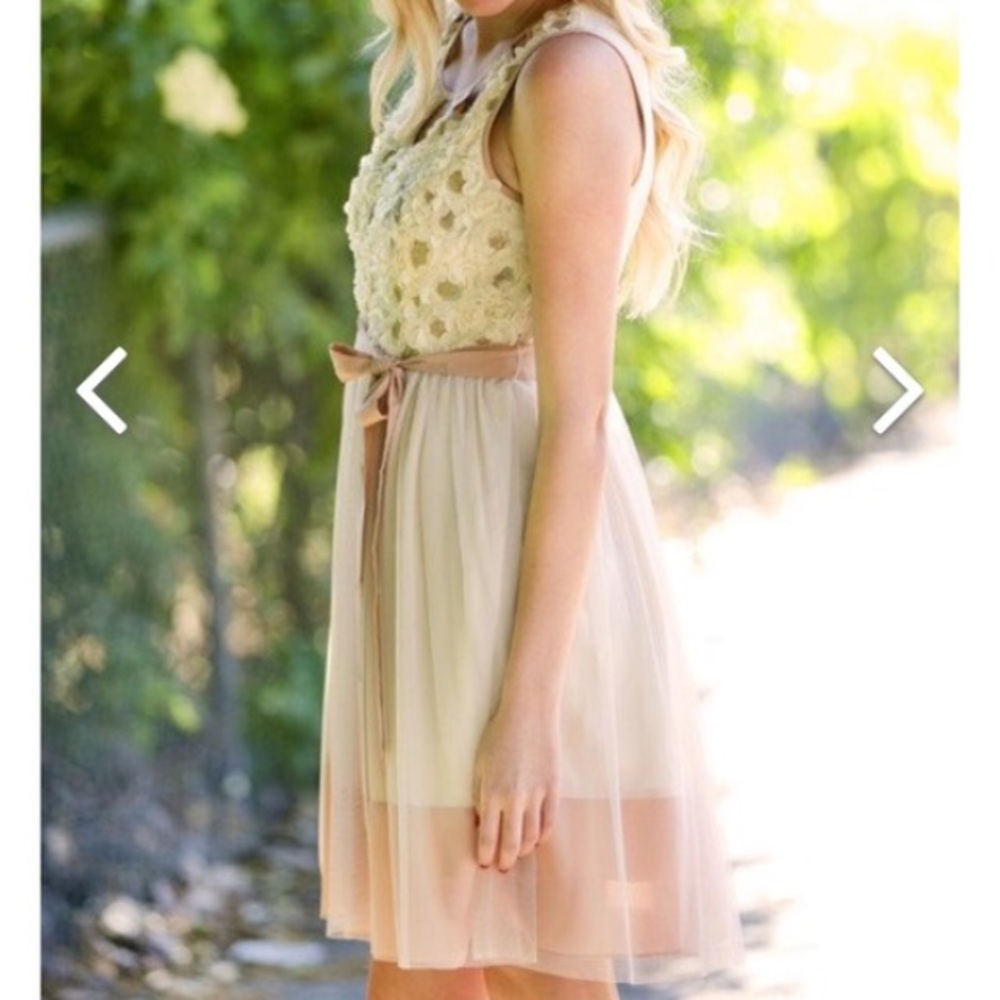Modcloth cream and rose colored dress.